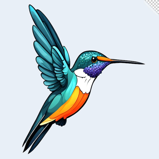 PSD ilustracja kolibri