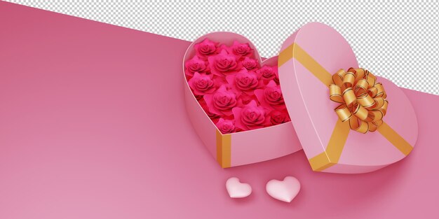 PSD ilustracja koncepcja valentine w renderowaniu 3d