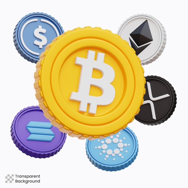 Ilustracja kryptowaluty 3d