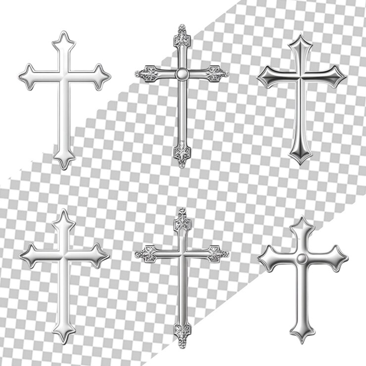 PSD ilustracja krzyża religijnego na przezroczystym tle