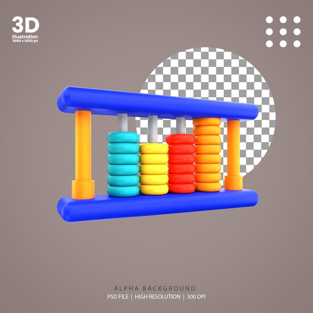 Ilustracja Liczydło Renderowania 3d