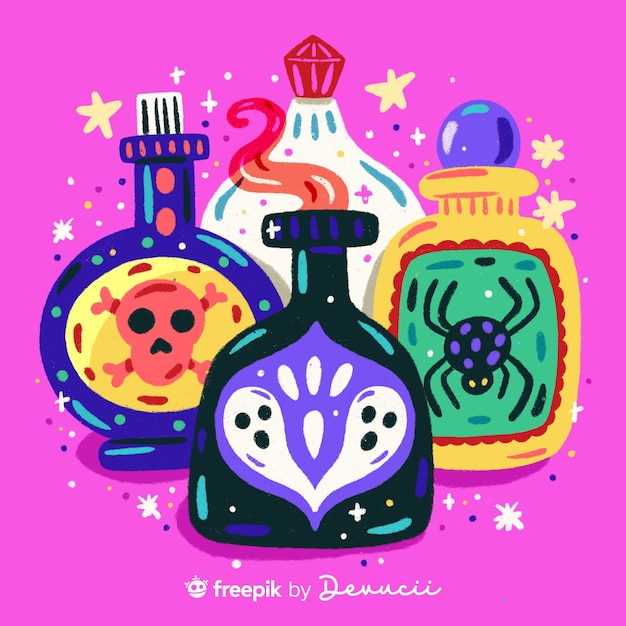 Ilustracja magicznych mikstur