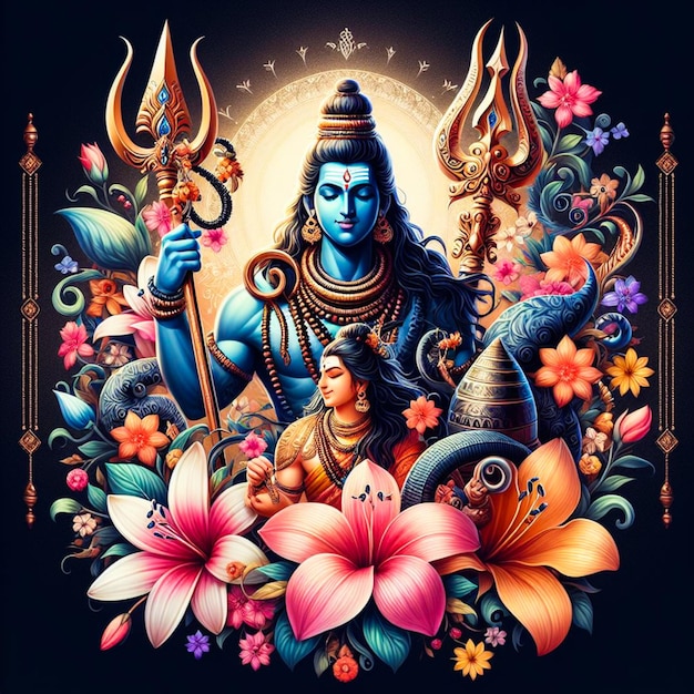 PSD ilustracja maha shivratri