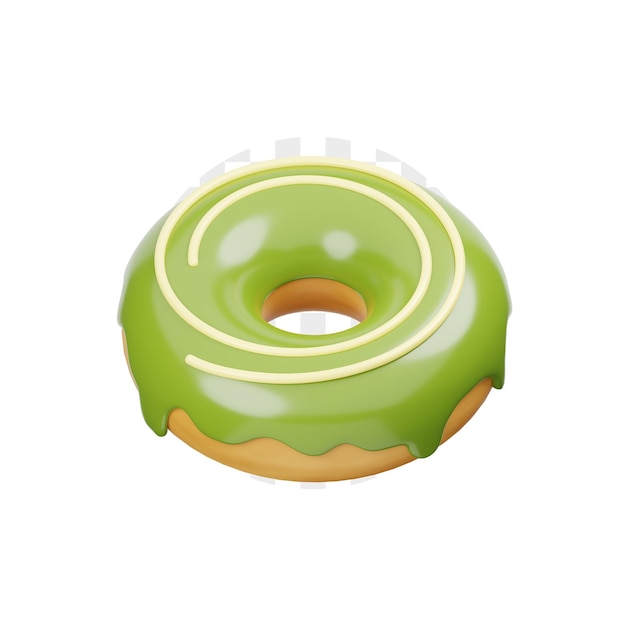 PSD ilustracja matcha donuts 3d
