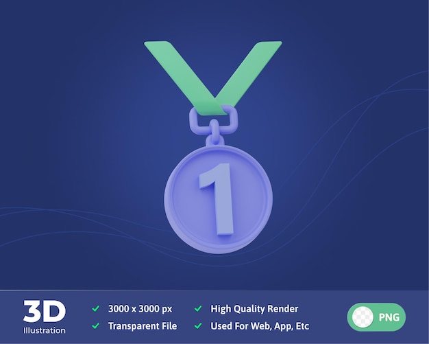 PSD ilustracja medal edukacji 3d