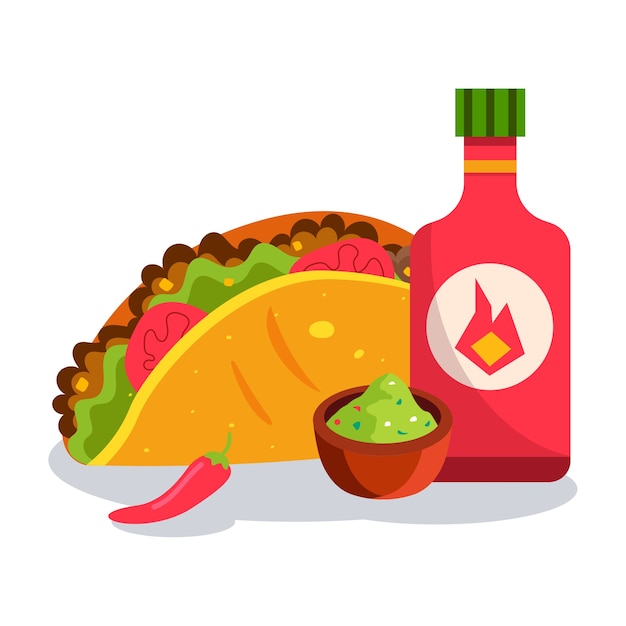 Ilustracja meksykańskiego taco