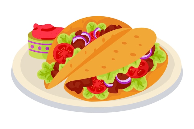 PSD ilustracja meksykańskiego taco