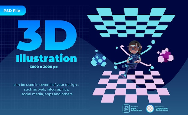 Ilustracja Metaverse Renderowania 3d