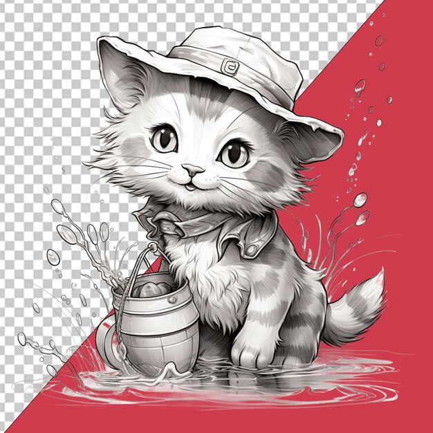 PSD ilustracja międzynarodowego dnia kotów