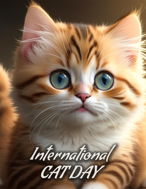 PSD ilustracja międzynarodowy dzień kota
