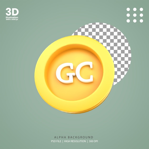 PSD ilustracja monety gry renderowania 3d