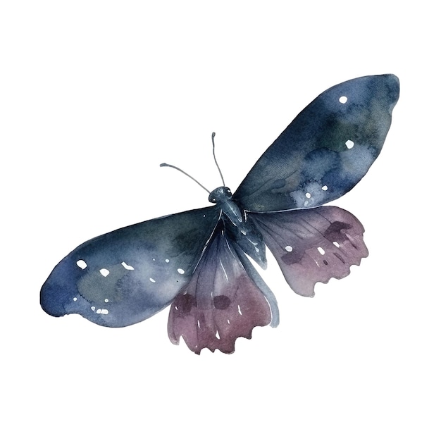Ilustracja motyla akwarela Ręcznie narysowana ilustracja motyla