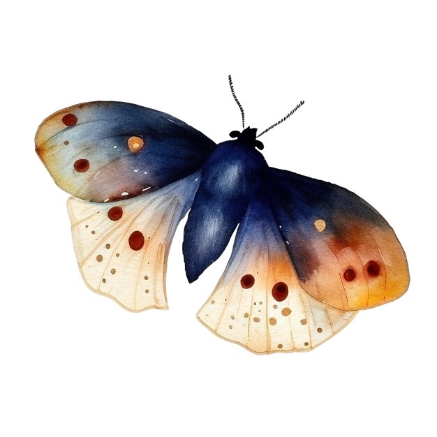 PSD ilustracja motyla akwarela ręcznie narysowana ilustracja motyla