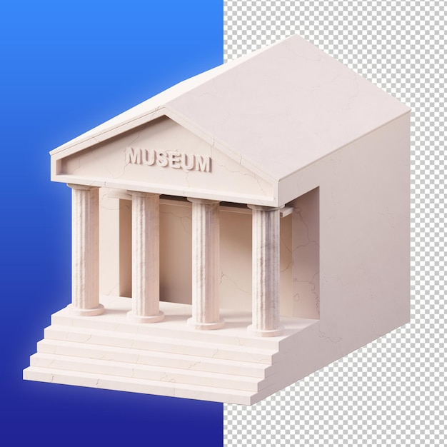 PSD ilustracja muzeum 3d