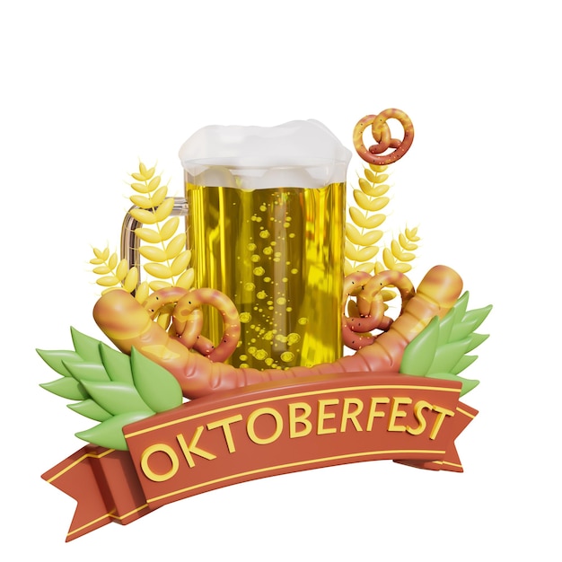 PSD ilustracja oktoberfest 3d