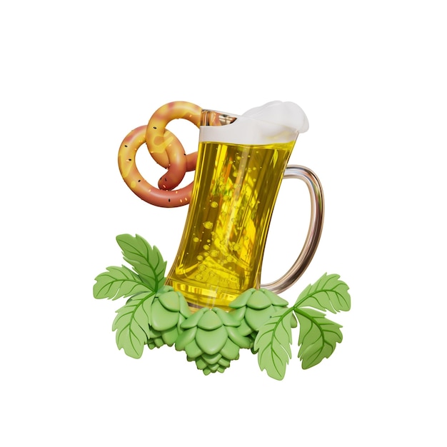 PSD ilustracja oktoberfest 3d