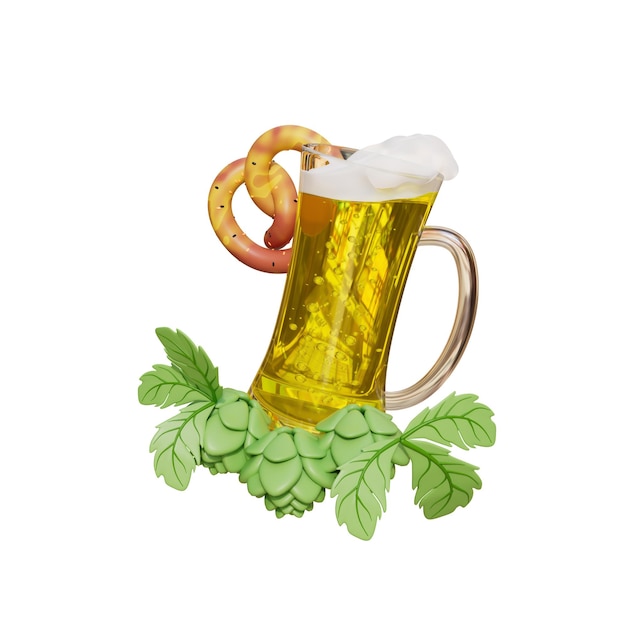 PSD ilustracja oktoberfest 3d