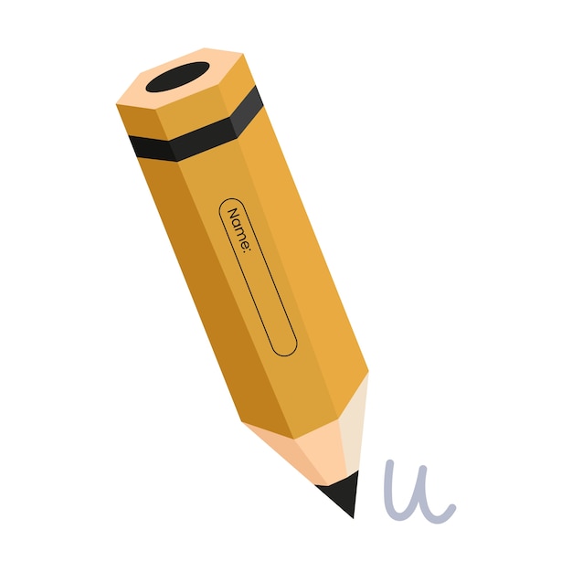 Ilustracja ołówka w stylu płaskim