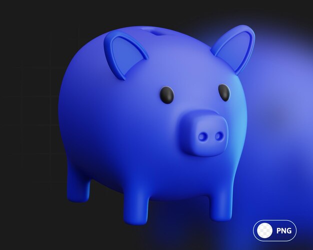 PSD ilustracja piggy bank 3d