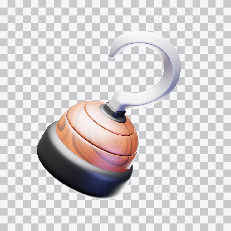 PSD ilustracja pirate hook 3d