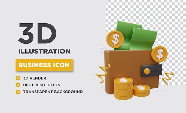 Ilustracja portfel 3D