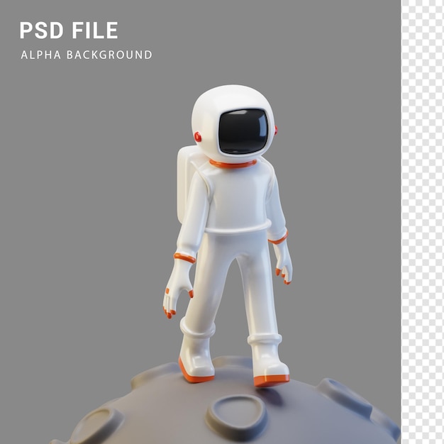 Ilustracja Postaci Astronauty W Renderowaniu 3d