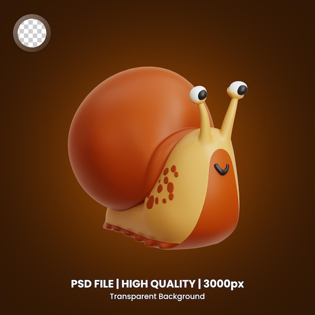 Ilustracja postaci ślimaka 3D