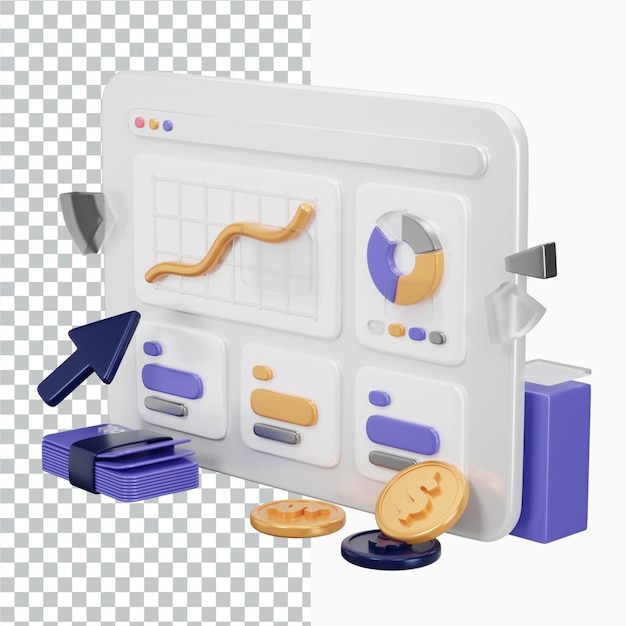 Ilustracja projektowa zestawu ikon finansów 3D