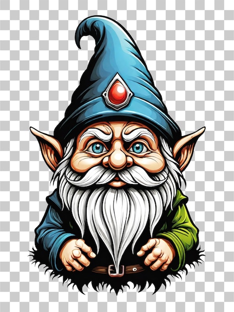 PSD ilustracja projektu postaci kreskówki gnome na przezroczystym tle