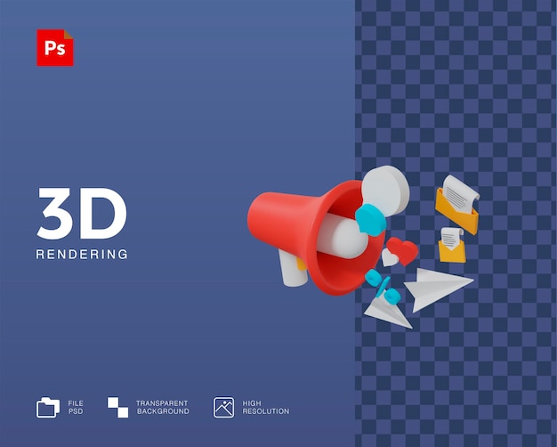 PSD ilustracja promocyjna 3d