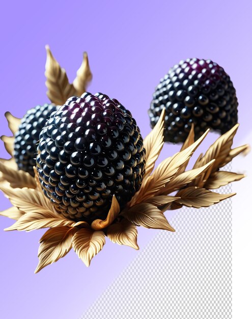 Ilustracja Psd 3d Blackberry Izolowany Na Przezroczystym Tle