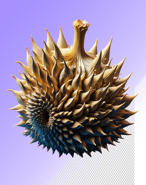 PSD ilustracja psd 3d durian izolowany na przezroczystym tle