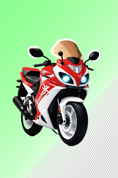 Ilustracja Psd 3d Motocykl Izolowany Na Przezroczystym Tle