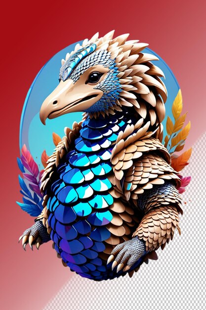 Ilustracja Psd 3d Pangolin Izolowany Na Przezroczystym Tle