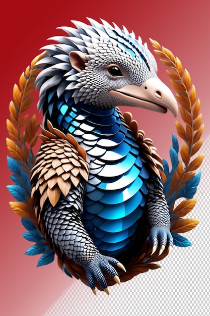 Ilustracja Psd 3d Pangolin Izolowany Na Przezroczystym Tle