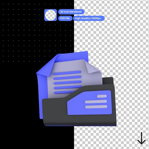 Ilustracja Psd 3d Plików Folderów
