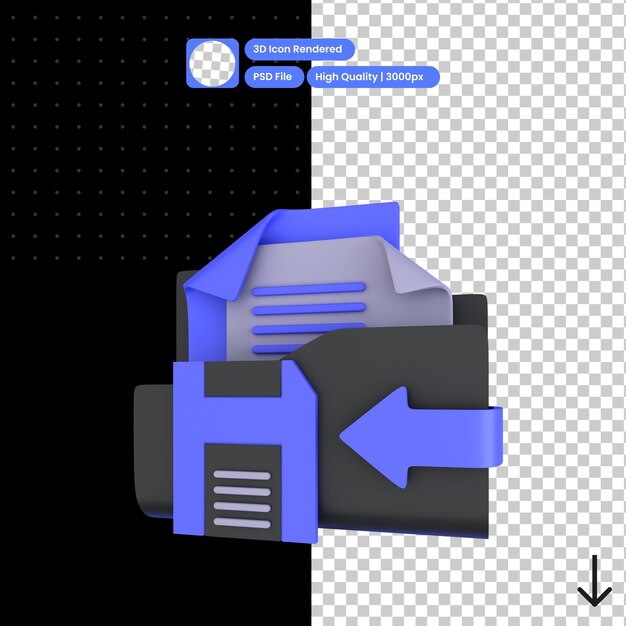 PSD ilustracja psd 3d zapisywania danych