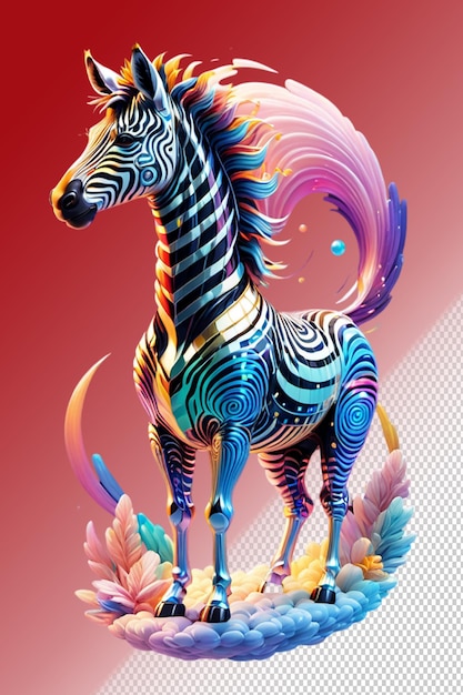 Ilustracja Psd 3d Zebra Izolowana Na Przezroczystym Tle