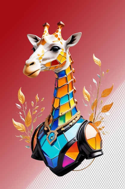 PSD ilustracja psd 3d żyrafa izolowana na przezroczystym tle