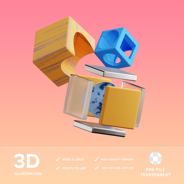Ilustracja PSD 3D