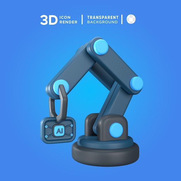 Ilustracja Psd Ai Hand Robotic 3d