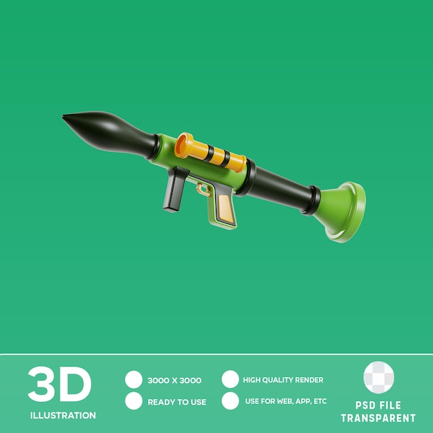 Ilustracja Psd Bazooka 3d