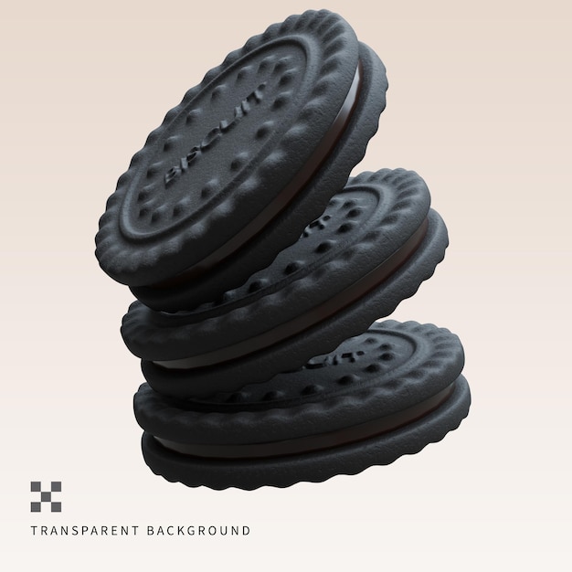 PSD ilustracja psd biscuit 3d