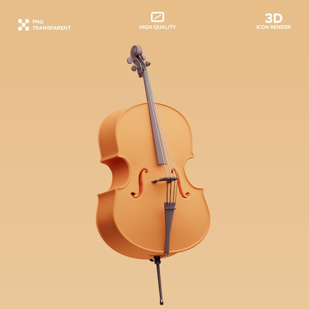 Ilustracja PSD Cello 3D
