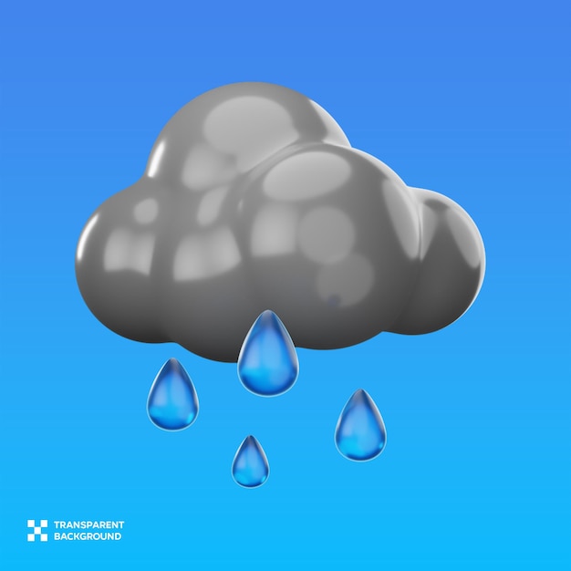 Ilustracja PSD chmury deszczowej 3D
