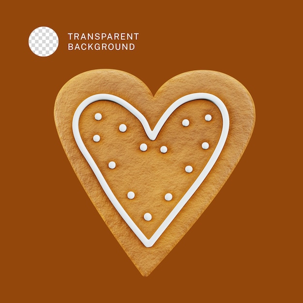 PSD ilustracja psd gingerbread heart 3d