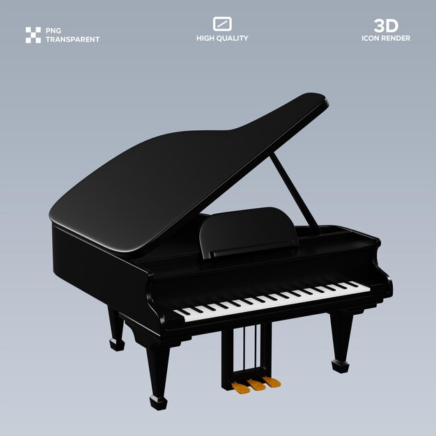 Ilustracja PSD Grand Piano 3D