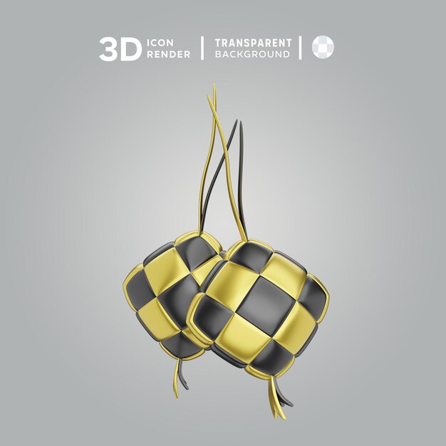 PSD ilustracja psd ketupat 3d