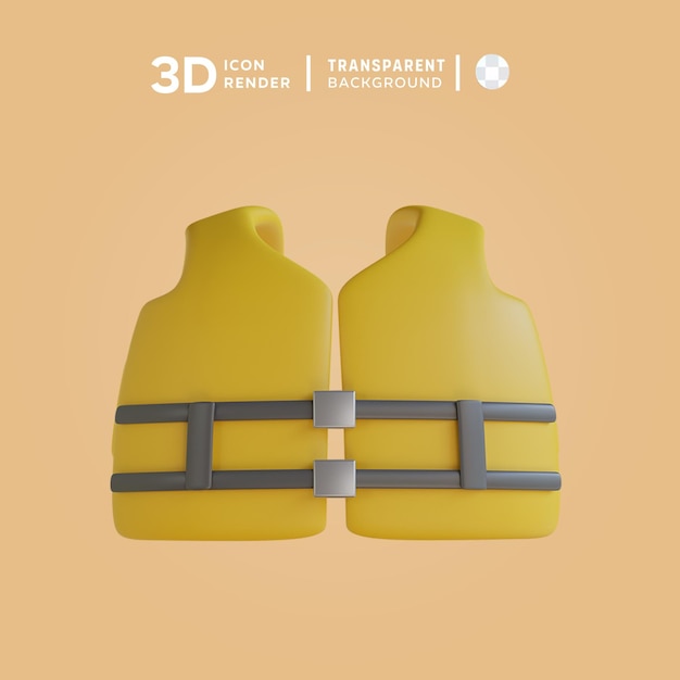 PSD ilustracja psd life vest 3d