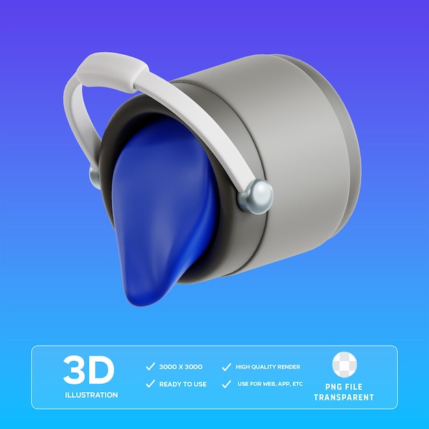 Ilustracja PSD Paint Brush 3D